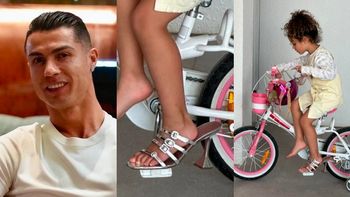 Cristiano Ronaldo pokazał zdjęcie córki. Też jeździcie w takich butach na rowerze?