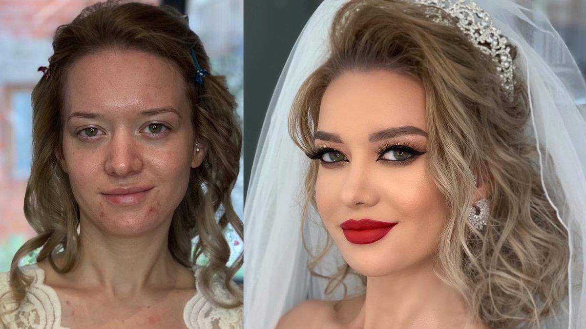 Makijaż ślubny zmienił te kobiety nie do poznania 1