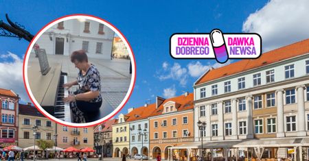 Zagrała na fortepianie na gliwickim rynku. "Jak miło się tego słucha"