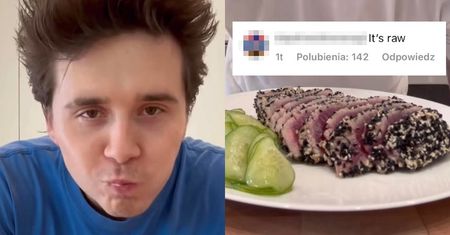 Brooklyn Beckham prezentuje przepis na niedosmażonego tuńczyka. Internauci błagają, żeby przestał gotować: "TO JEST SUROWE"