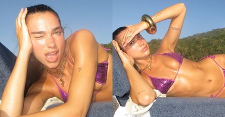 Dua Lipa wygina się na łódce w BARDZO KUSYM bikini i prezentuje imponujące mięśnie brzucha. Tytuł bikiniary roku ma w kieszeni?