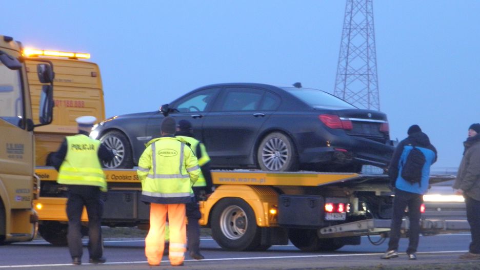 Andrzej Duda miał wypadek na autostradzie A4. 