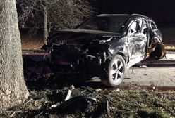 Audi rozbite na drzewie pod Poznaniem. Apel policji