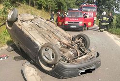 Bartoszylas. Wypadek i dachowanie na Kaszubach. 3,6 promila i bez prawa jazdy