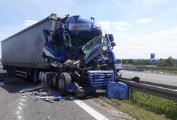 Wypadek trzech tirów na autostradzie A4. Potężny korek