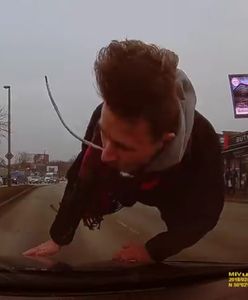 Samochód z impetem wjechał w pieszego. Kierowca nagrał całe zdarzenie