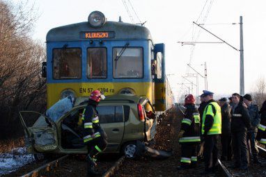 Zderzenie samochodu z pociągiem - dwie osoby zginęły