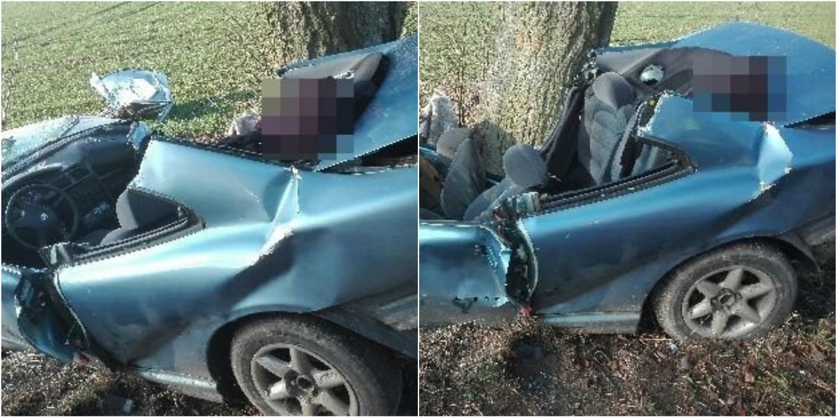 Śmiertelna tragedia na Lubelszczyźnie. Samochód uderzył w drzewo