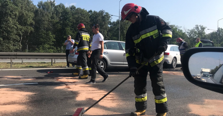 Katowice. Karambol na A4. Korek na autostradzie