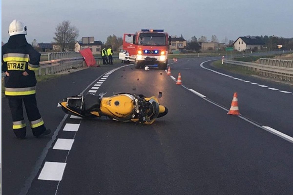 Śmiertelny wypadek pod Bełchatowem. Nie żyje 30-letni motocyklista 