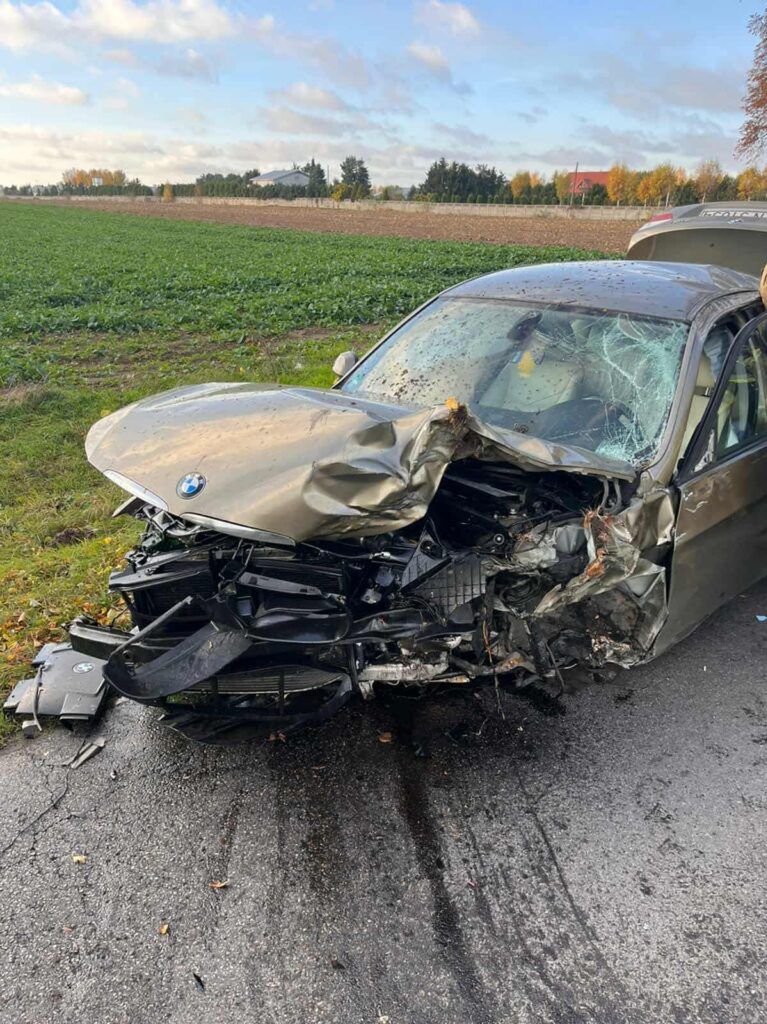 Rogozino: 19-letni kierowca BMW zjechał z drogi i uderzył w drzewo