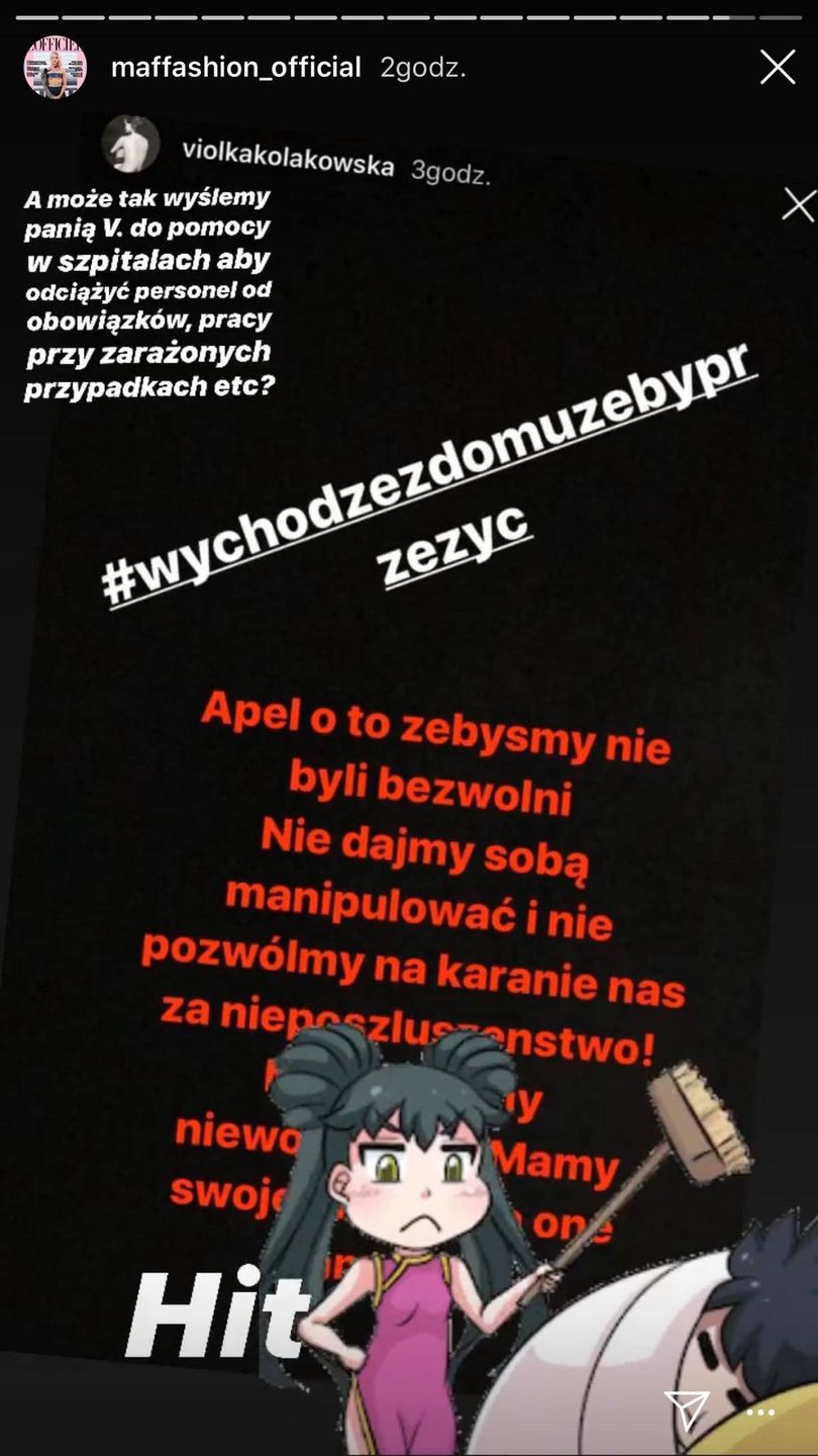 Odpowiedź Maffashion na post Violi Kołakowskiej