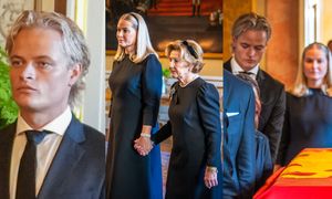 Skazany za gwałt Marius Borg Høiby towarzyszy Mette-Marit w przeniesieniu trumny króla Haralda V (ZDJĘCIA)