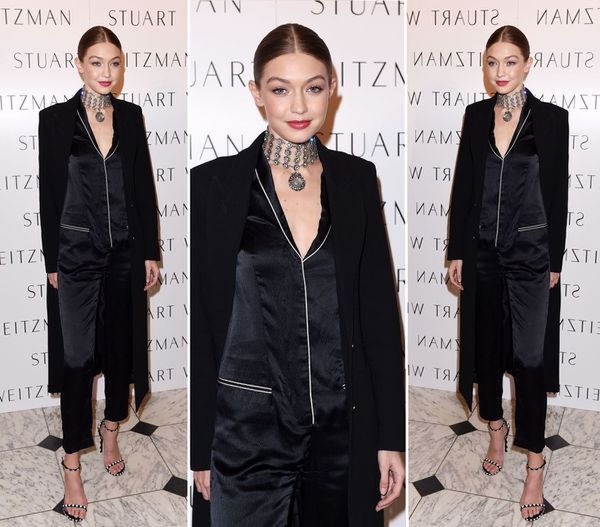 LOOK OF THE DAY: Gigi Hadid w satynowym kombinezonie Fleur du Mal