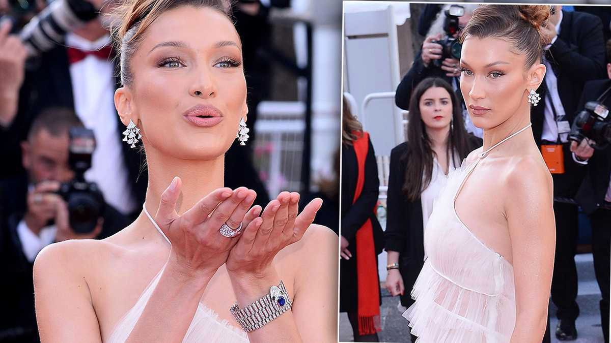 Cannes 2019. Bella Hadid w tiulowej kreacji przesyła buziaki do tłumu. Wygląda niezwykle dziewczęco!