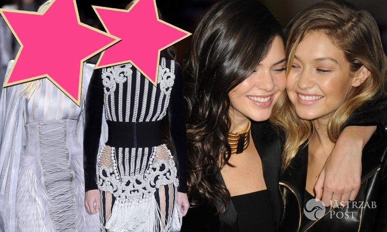 Kendall Jenner i Gigi Hadid z nowym kolorem włosów na pokazie Balmain jesień 2016 (fot. ONS, East News)