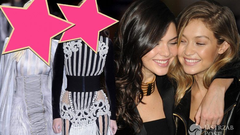 Kendall Jenner i Gigi Hadid z nowym kolorem włosów na pokazie Balmain jesień 2016 (fot. ONS, East News)