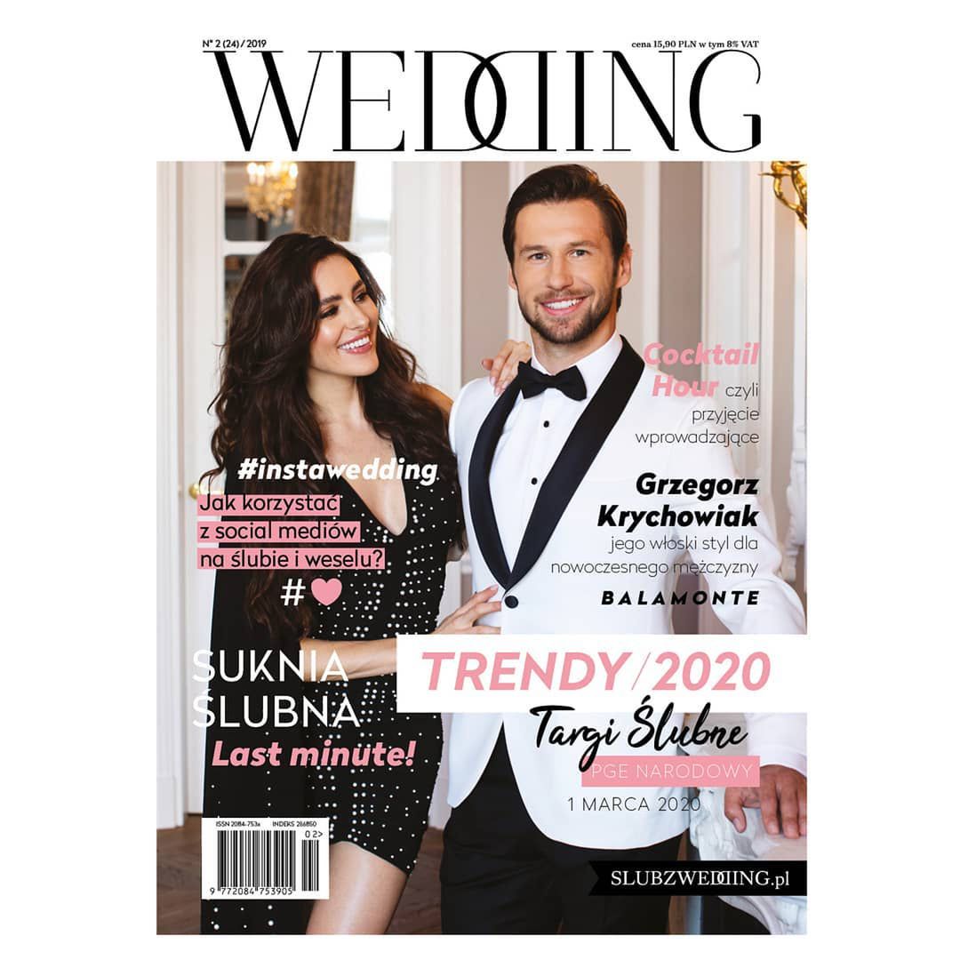 Grzegorz Krychowiak i Celia Jaunat na okładce magazynu ślubnego Wedding