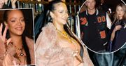 Rihanna na imprezie z Lewandowskimi. Spod jej skórzanego płaszcza wystawał ciążowy brzuszek. Miała warty fortunę dodatek Diora