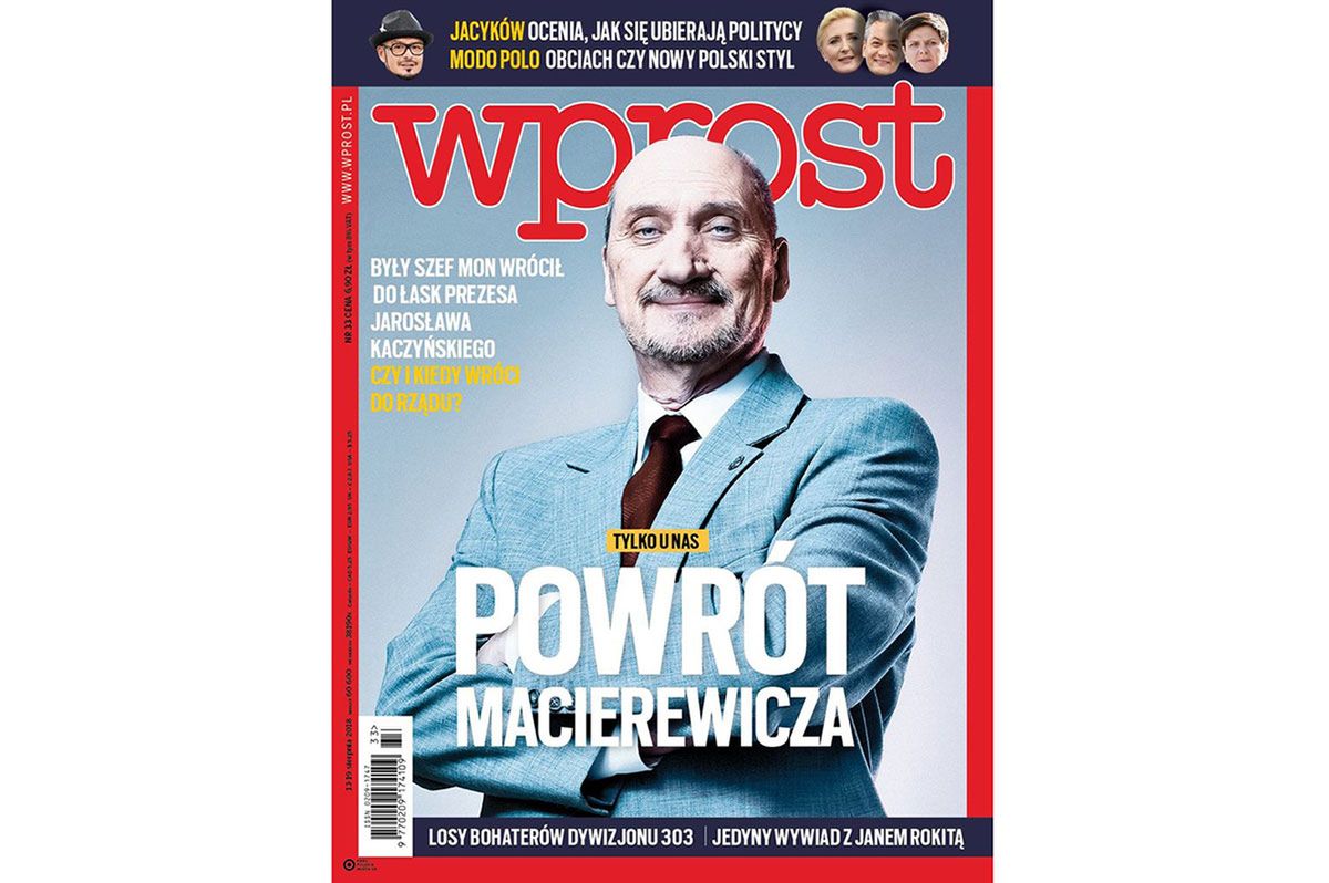 Macierewicz powraca, uderzenie w Owsiaka i nowy "Lepper". Okładki tygodników