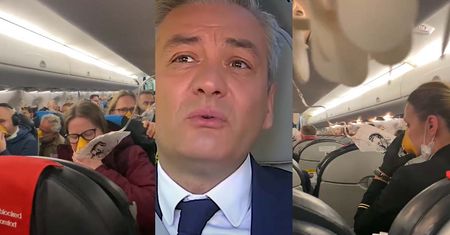 Panika, maski tlenowe, awaryjne lądowanie… Sceny jak z horroru na pokładzie samolotu z Biedroniem. Wideo mrozi krew w żyłach