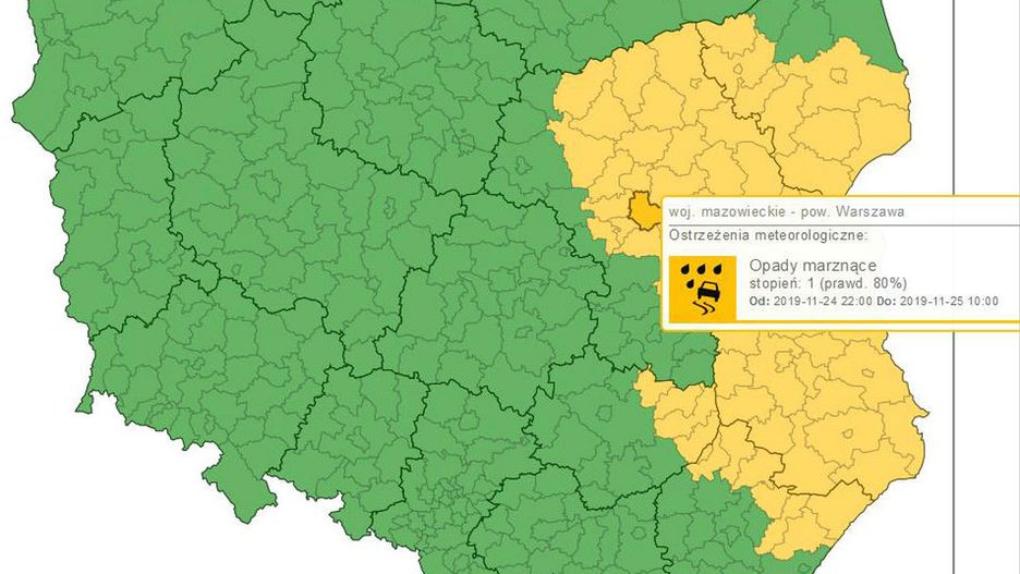 Gołoledź. IMGW wydało ostrzeżenia dla wschodniej Polski.