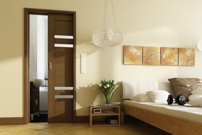 Drzwi wewnętrzne do małego mieszkania: drzwi przesuwne i łamane