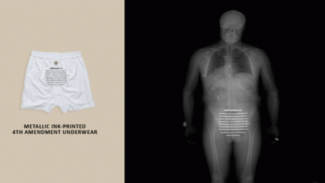 Bokserki i koszulki z wiadomością dla obsługi rozbierających skanerów 1