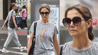 NATURALNA Katie Holmes w dresie przemierza samotnie ulice Nowego Jorku. Poznalibyście ją? (ZDJĘCIA)