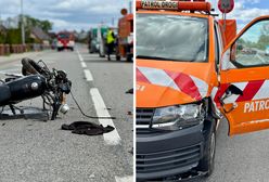 Motocyklista nie żyje. Droga zablokowana po wypadku