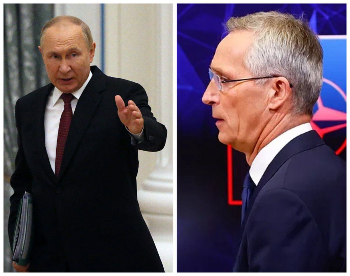 Na zdjęciu po lewej Władimir Putin, po prawej Jens Stoltenberg