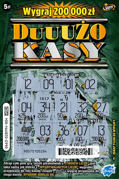 Oto szczęśliwa zdrapka