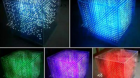 Kolorowe animacje 3D w diodowej kostce 1