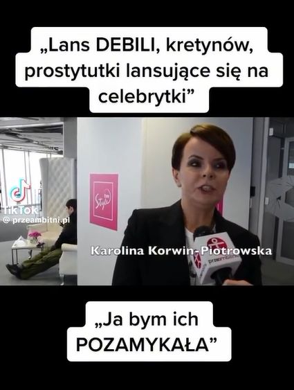 Karolina Korwin-Piotrowska krytykująca media (Instagram)