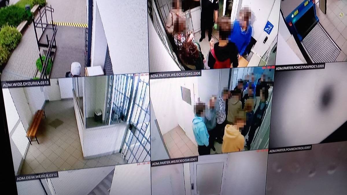 Zdjęcie podglądu kamer monitoringu w Areszcie Śledczym w Lublinie