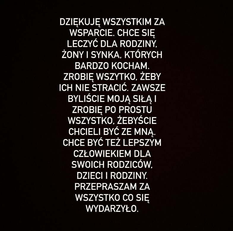 Daniel Martyniuk przeprasza i idzie na leczenie