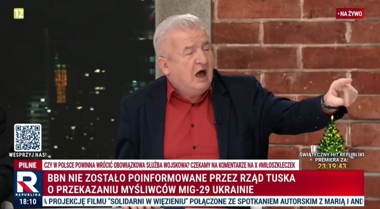 Piotr Ikonowicz wyszedł ze studia Republiki po kłótni z Miłoszem Kłeczkiem