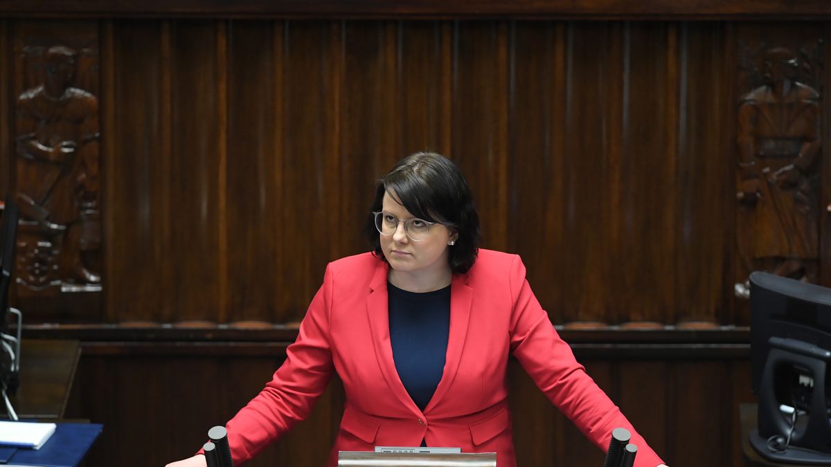 Kaja Godek podczas wystąpienia w Sejmie