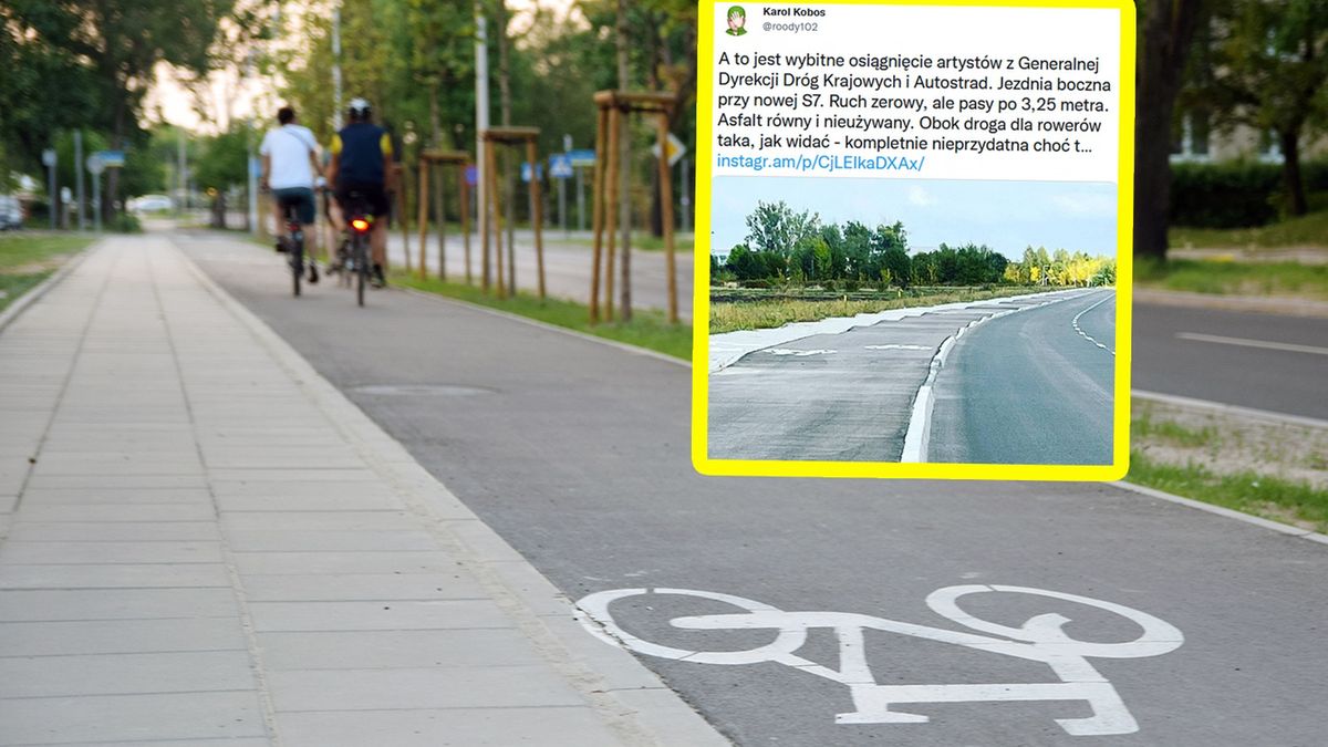 Media społecznościowe obiegło zdjęcie pofalowanej ścieżki rowerowej przy trasie S7