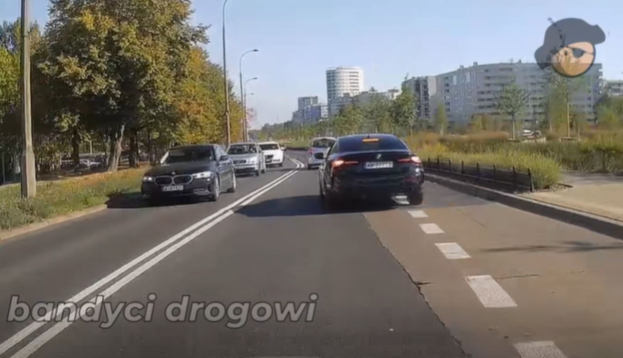 Wyhamował do zera. Kierowca BMW nagrany. Taki miał cel