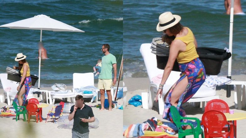 Anna Czartoryska na plaży w Juracie