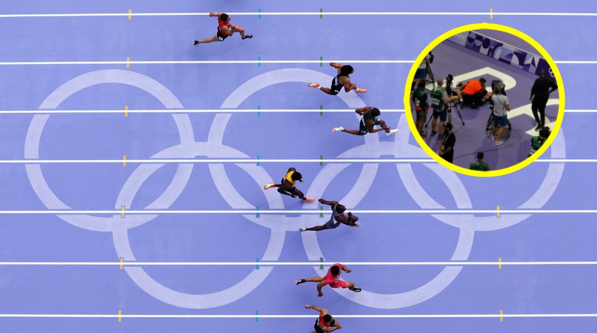 Men's 100m final during the Olympics in Paris