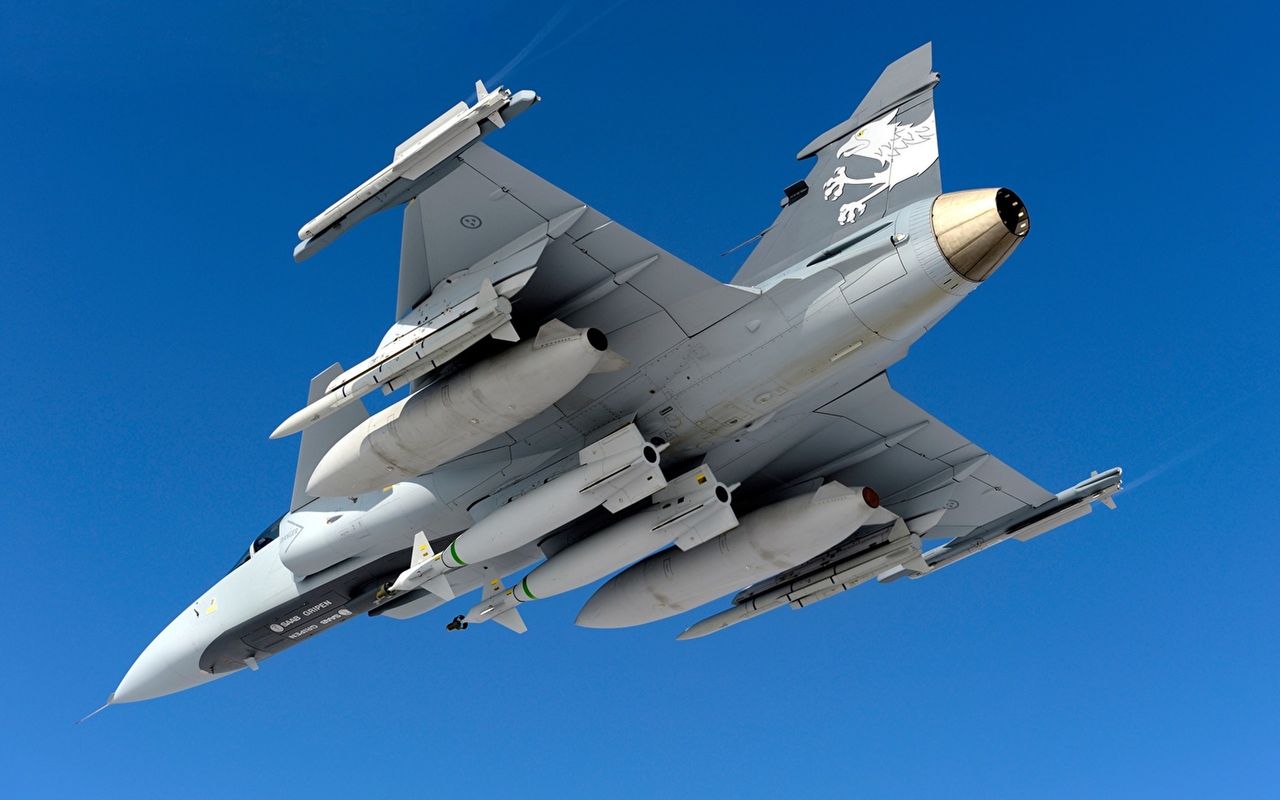 Swedish JAS 39 Gripen with a false cockpit