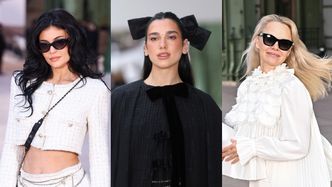 Wystrojone gwiazdy podbijają Paryski Tydzień Mody: Kylie Jenner, Dua Lipa, Pamela Anderson