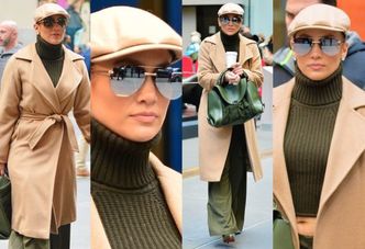 #TRENDY: Jennifer Lopez w golfie i beżowym płaszczu