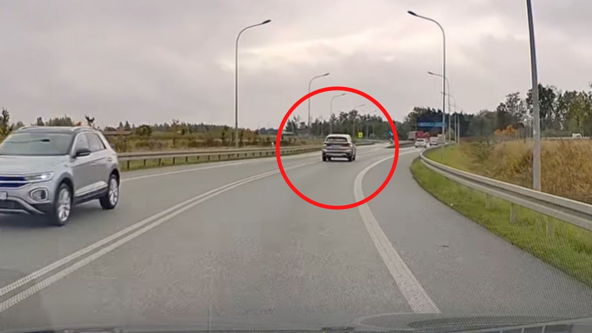 Nagranie z wjazdu na A1. Pojechał pod prąd.