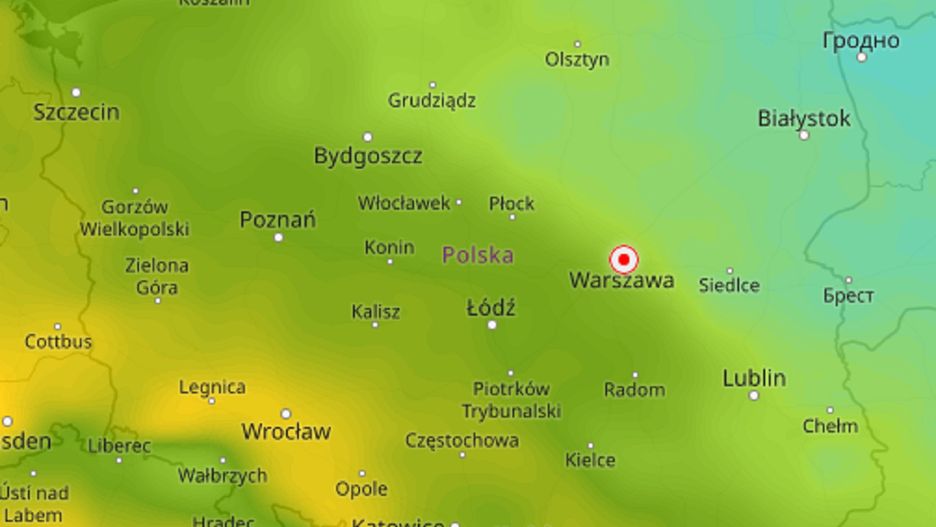 Mapa pogody w Polsce