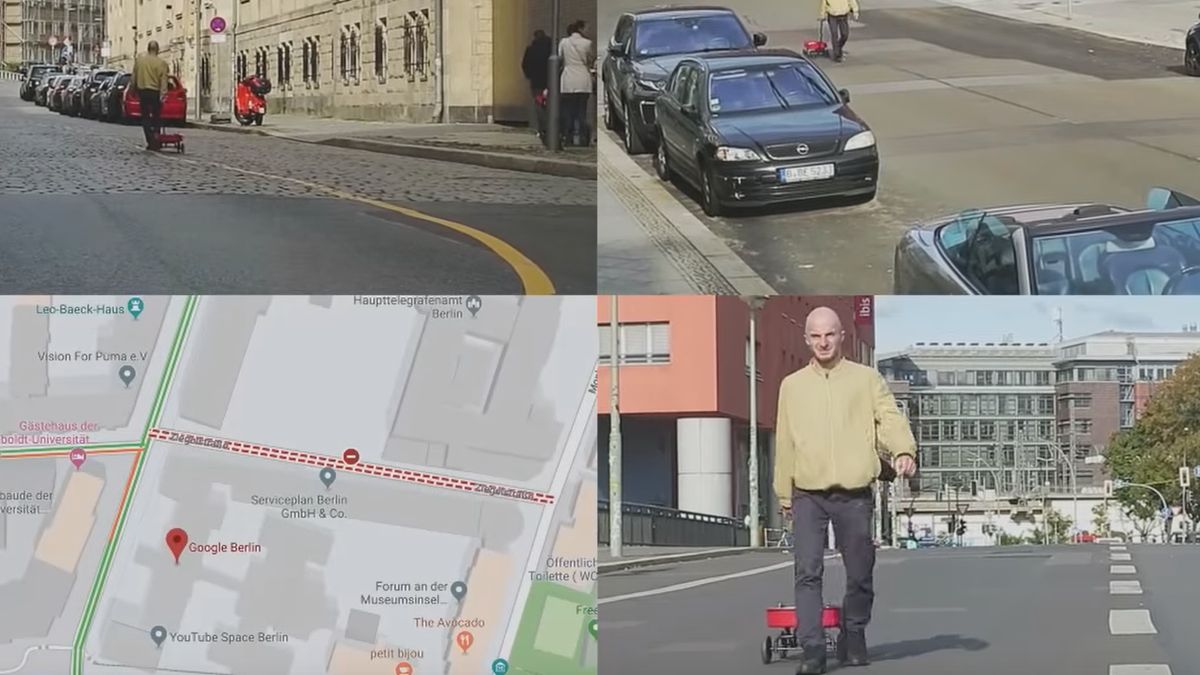 Prosty test pokazał, jak można oszukać algorytmy Google'a, źródło: YouTube / Simon Weckert