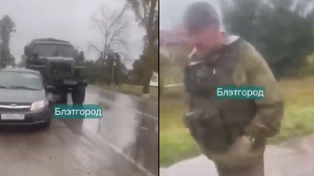 Pijani Rosjanie chcieli zmiażdżyć samochód