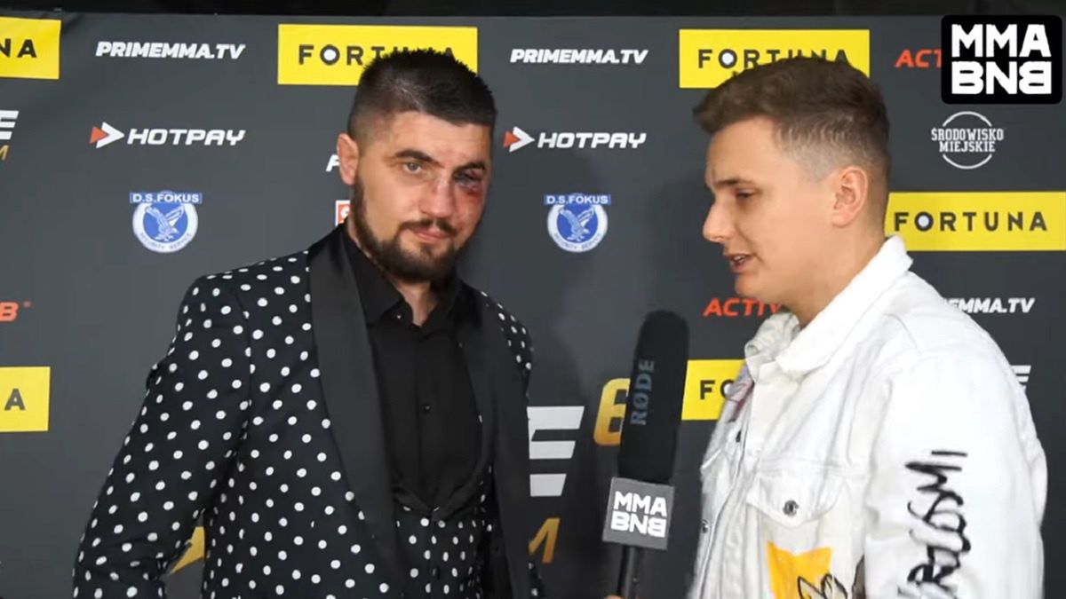 "Don Kasjo" w trakcie wywiadu po walce na Prime Show MMA 6